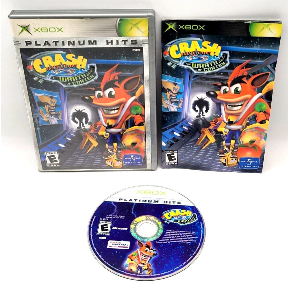 Crash Bandicoot The Wrath of Cortex 2003 Platinum Hits XBOX COMPLETE IN BOX CIB